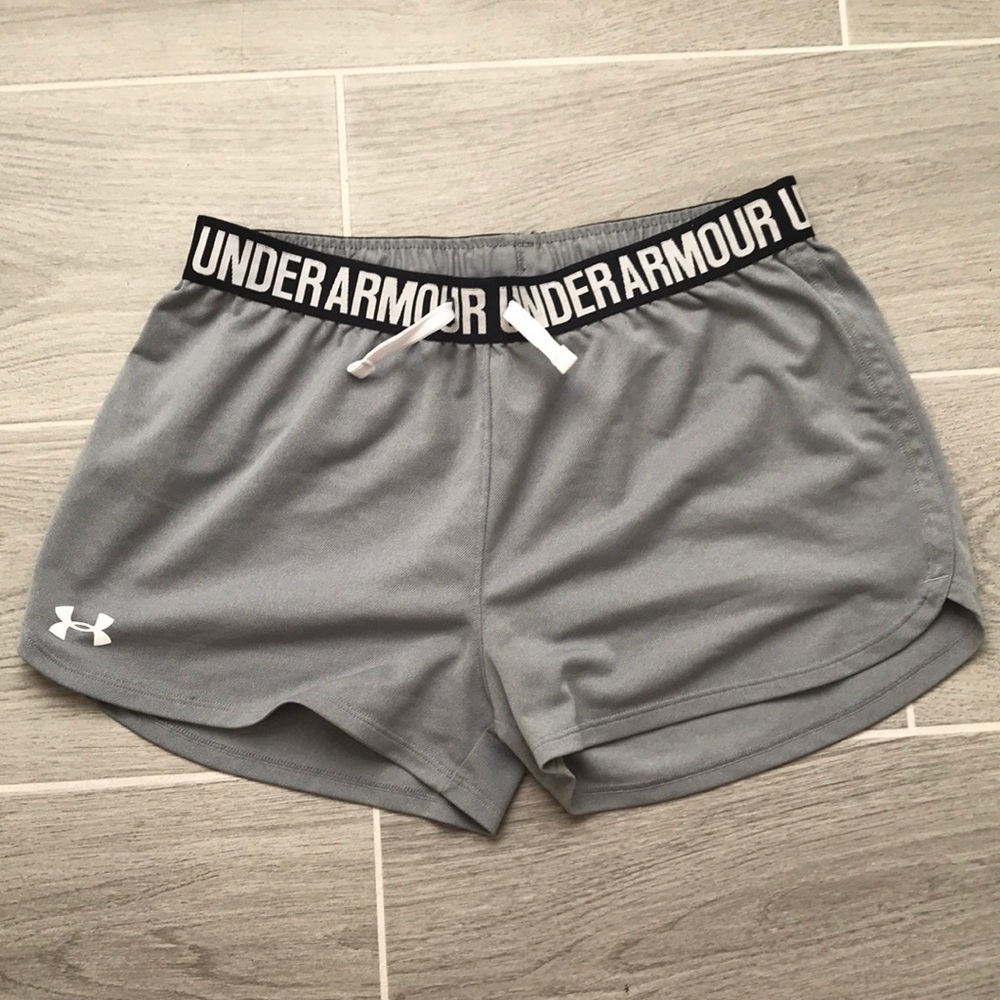 Gray Under Armor athletic shorts